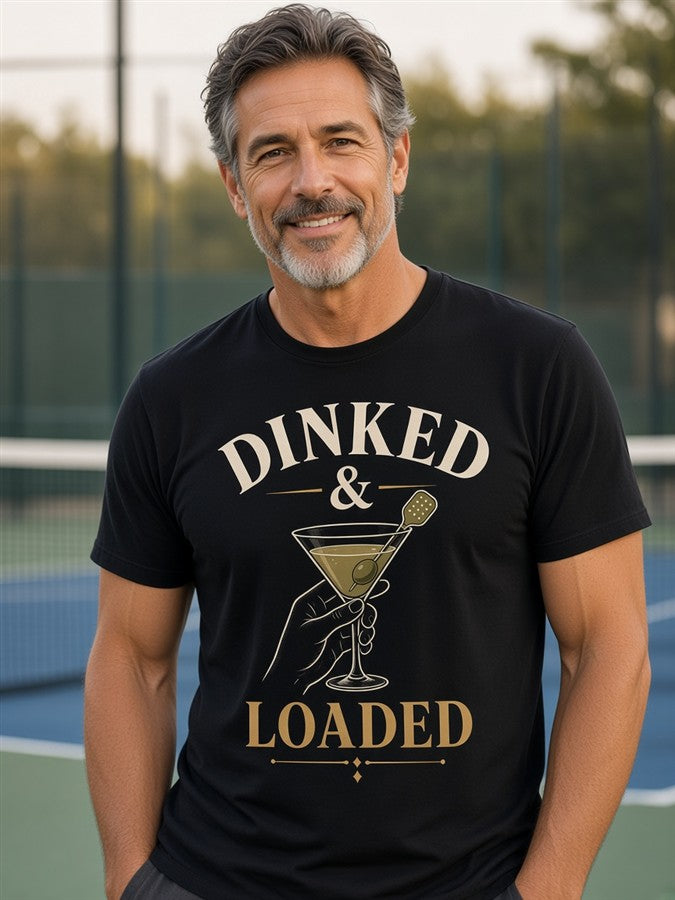 Dinked & Loaded tee on a man