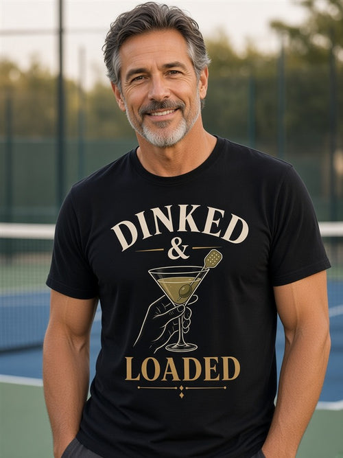 Dinked & Loaded tee on a man