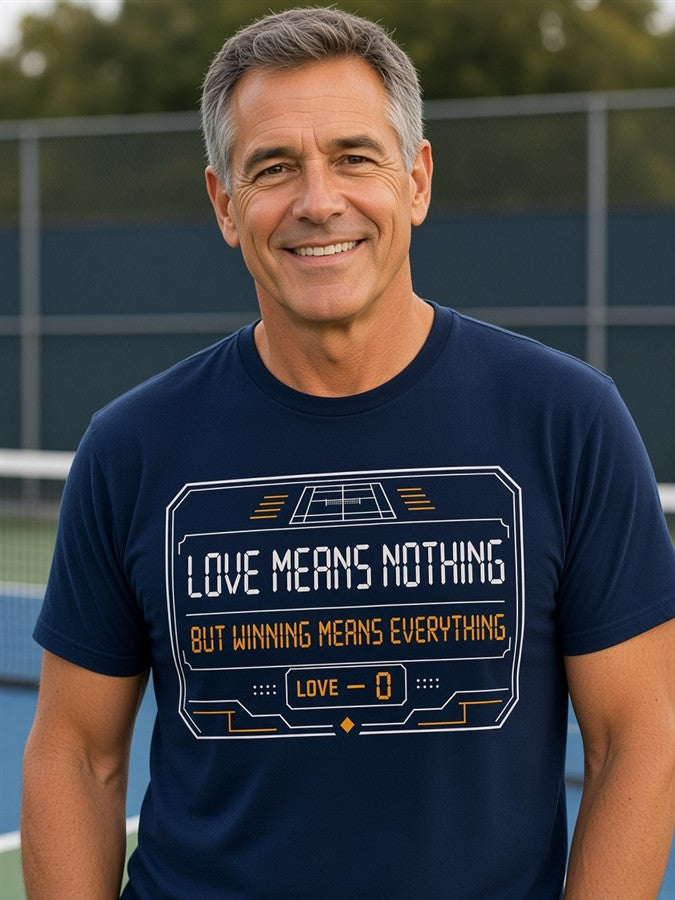 Love Means Nothing tee on a man