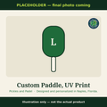 PLACEHOLDER image, final photo coming: Custom paddle, UV print illustration (not the actual product)