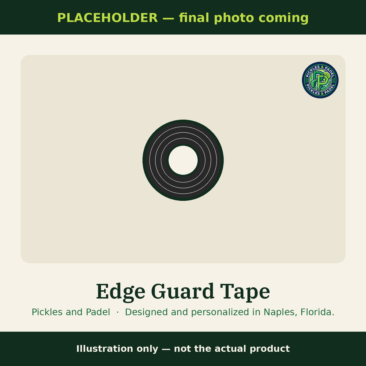 PLACEHOLDER image, final photo coming: Edge guard tape illustration (not the actual product)