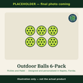 PLACEHOLDER image, final photo coming: Outdoor balls 6-pack illustration (not the actual product)