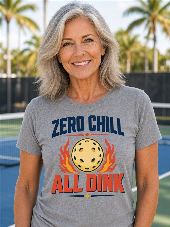 Zero Chill All Dink tee on a woman